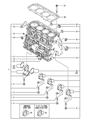 CYLINDER BLOCK (4TNV88C-KRNQ)