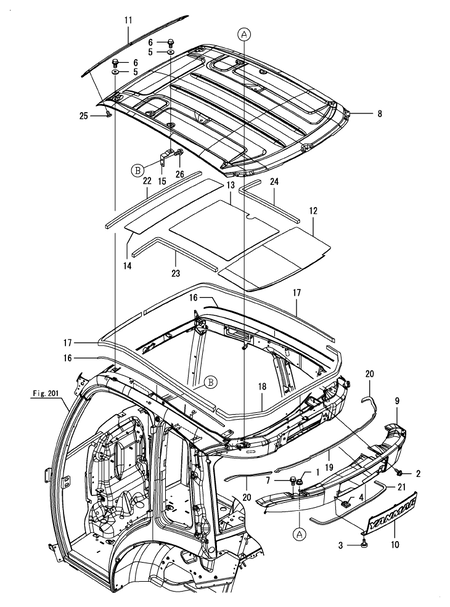 ROOF (YT357AJ,Y(100001-) ROOF (YT357AJ,Y(100001-)
