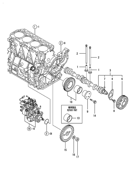 CAMSHAFT & DRIVING GEAR (4TNE98-BNMHT) CAMSHAFT & DRIVING GEAR (4TNE98-BNMHT)