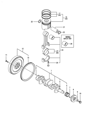 CRANKSHAFT & PISTON (4TNV84T-ZDSA3D) CRANKSHAFT & PISTON (4TNV84T-ZDSA3D)