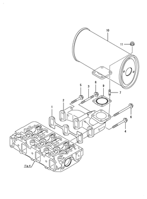 EXHAUST MANIFOLD & SILENCER (3TNV88-BNRG3H)