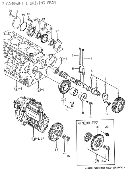 CAMSHAFT & DRIVING GEAR (4TNE88-EPZ) CAMSHAFT & DRIVING GEAR (4TNE88-EPZ)