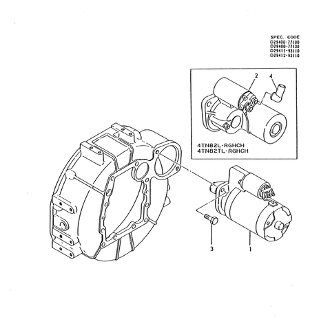 STARTING MOTOR (4TN82TL-RGB) STARTING MOTOR (4TN82TL-RGB)