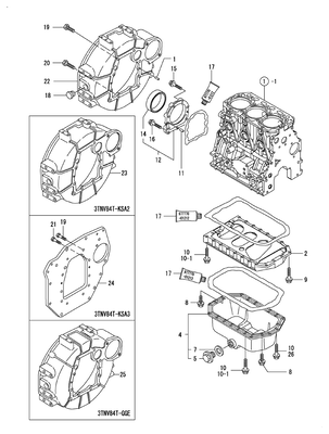 FLYWHEEL HOUSING & OIL SUMP (3TNV84T-KSA) FLYWHEEL HOUSING & OIL SUMP (3TNV84T-KSA)