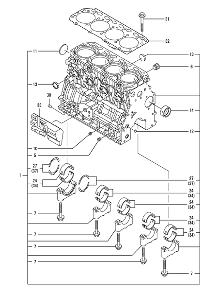CYLINDER BLOCK (4TNV88-XAT)