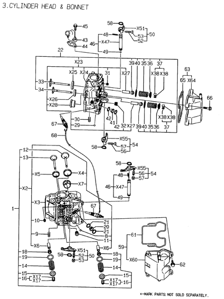 CYLINDER HEAD & BONNET (2V78-TA) CYLINDER HEAD & BONNET (2V78-TA)