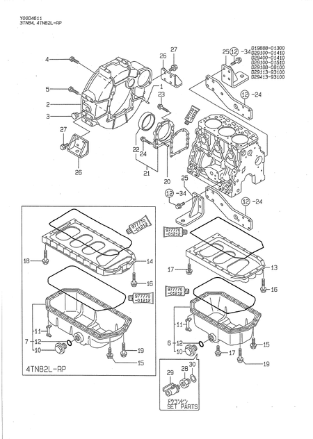 FLYWHEEL HOUSING & OIL SUMP (4TN82L-RP)