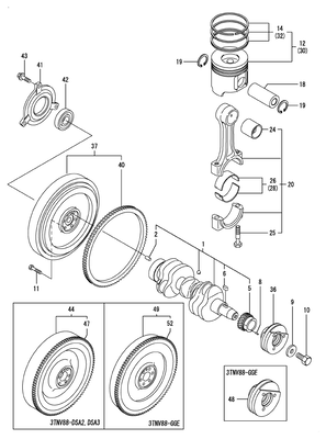 CRANKSHAFT & PISTON (3TNV88-DSA3) CRANKSHAFT & PISTON (3TNV88-DSA3)