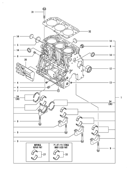 CYLINDER BLOCK (3TNV88-XRE2)