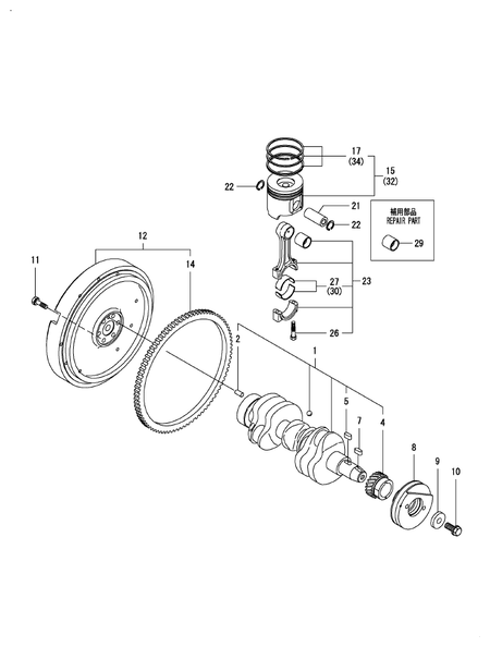CRANKSHAFT & PISTON (3TNV84-XRE) CRANKSHAFT & PISTON (3TNV84-XRE)