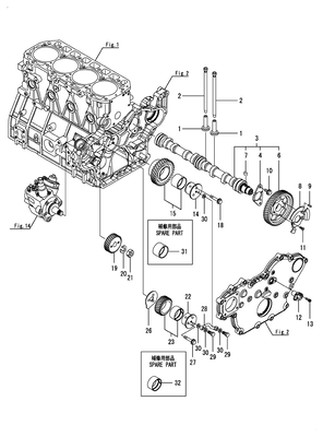 CAMSHAFT & DRIVING GEAR (4TNV98C-XNRA) CAMSHAFT & DRIVING GEAR (4TNV98C-XNRA)