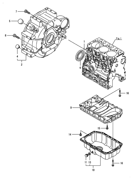 FLYWHEEL HOUSING & OIL SUMP (3TNV74F-NDYA)