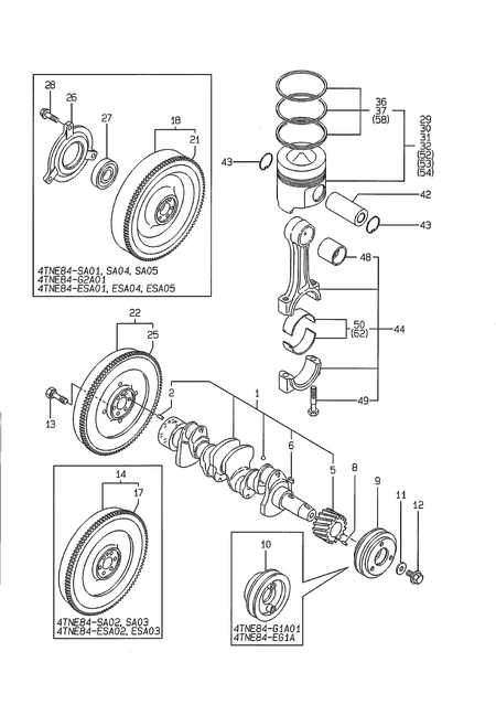 CRANKSHAFT & PISTON (4TNE84-EG1A) CRANKSHAFT & PISTON (4TNE84-EG1A)