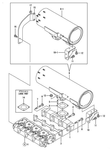 EXHAUST MANIFOLD & SILENCER (4TNE94-EIK)