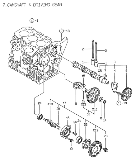 CAMSHAFT & DRIVING GEAR (3TNE74-ENSR3)