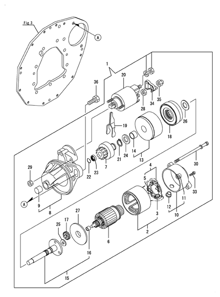 STARTER MOTOR (3TNV76-QUKA) STARTER MOTOR (3TNV76-QUKA)