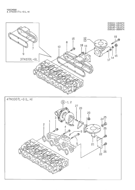 EXHAUST MANIFOLD (4TN100L-GL) EXHAUST MANIFOLD (4TN100L-GL)