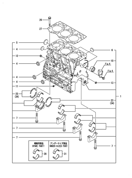 CYLINDER BLOCK (3TNV76-QUKA) CYLINDER BLOCK (3TNV76-QUKA)