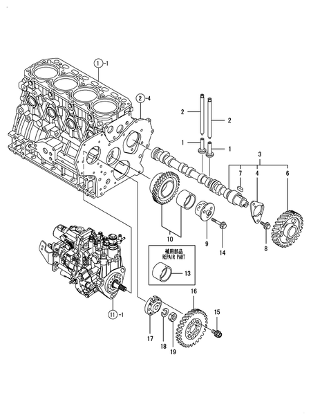 CAMSHAFT & DRIVING GEAR (4TNV88-BKGWLF)