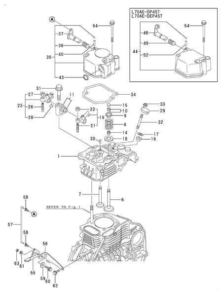CYLINDER HEAD & BONNET (L70AE-DEP4ST)