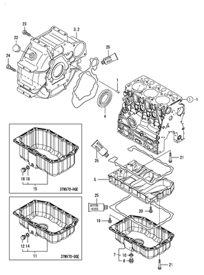 FLYWHEEL HOUSING & OIL SUMP (3TNV70-GGE) FLYWHEEL HOUSING & OIL SUMP (3TNV70-GGE)