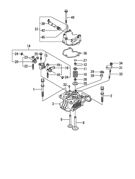 CYLINDER HEAD & BONNET (L100N6-PEYT2YI)