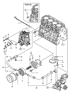 LUB. OIL SYSTEM (4TNV88-DSA2)