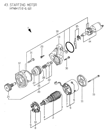 STARTING MOTOR(4TN84(T)E-S,G2) (4TN84E-G2) STARTING MOTOR(4TN84(T)E-S,G2) (4TN84E-G2)
