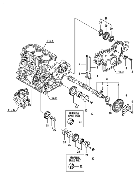CAMSHAFT & DRIVING GEAR (3TNV88C-KRNSQ)