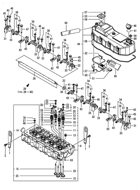 CYLINDER HEAD & BONNET (4TNV84T-GKL) CYLINDER HEAD & BONNET (4TNV84T-GKL)