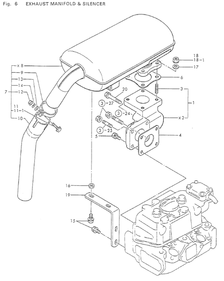 EXHAUST MANIFOLD & SILENCER (2T75U-N)