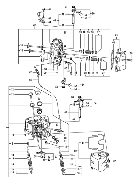 CYLINDER HEAD & BONNET (2V78R-CA)