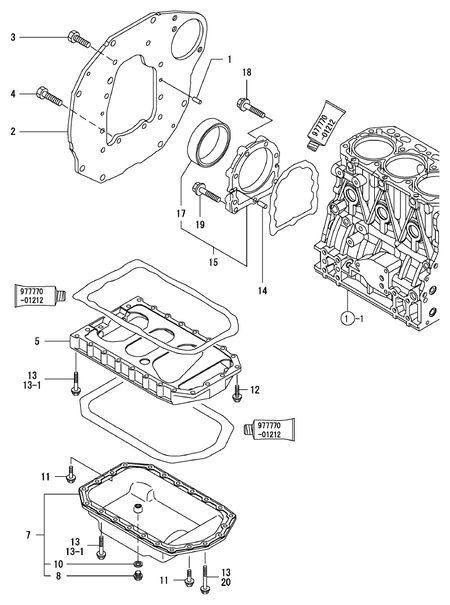 MOUNTING FLANGE & OIL SUMP (3TNV84-NRE) MOUNTING FLANGE & OIL SUMP (3TNV84-NRE)