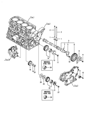 CAMSHAFT & DRIVING GEAR (4TNV88C-KRNQ)
