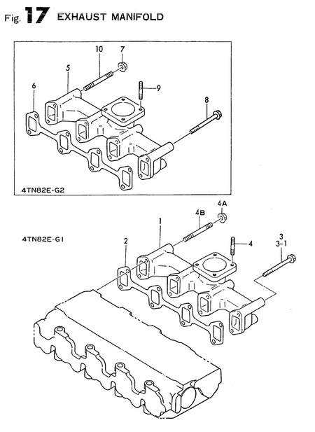 EXHAUST MANIFOLD (4TN82E) (4TN82E-G1) EXHAUST MANIFOLD (4TN82E) (4TN82E-G1)