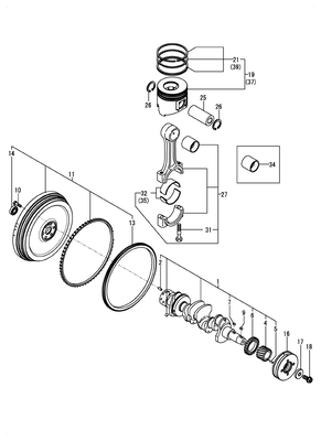 CRANKSHAFT & PISTON (4TNV88C-XKITL)