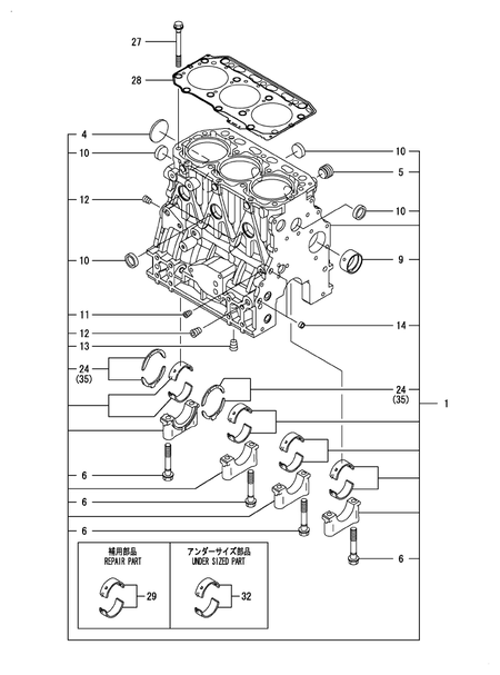 CYLINDER BLOCK (3TNV84T-BKSA)