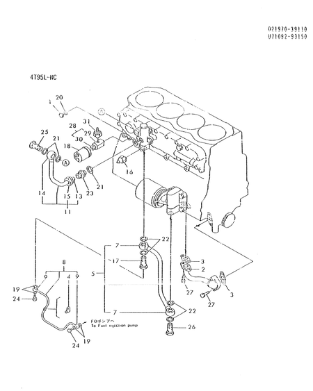 LUB. OIL PIPES (4T95LT-NC) LUB. OIL PIPES (4T95LT-NC)