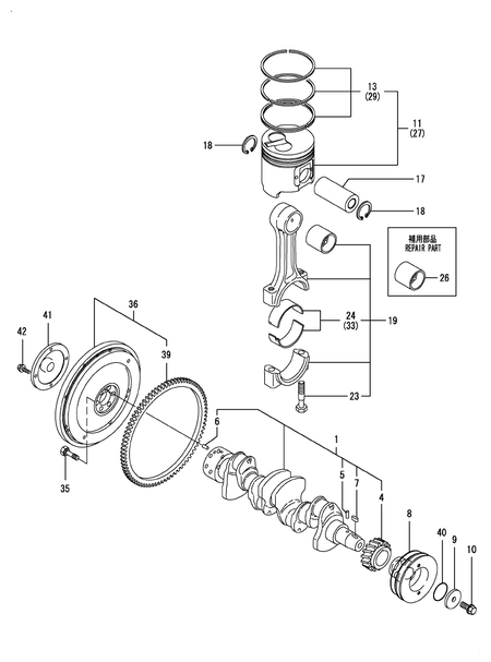 CRANKSHAFT & PISTON (4TNE98-BQDF)