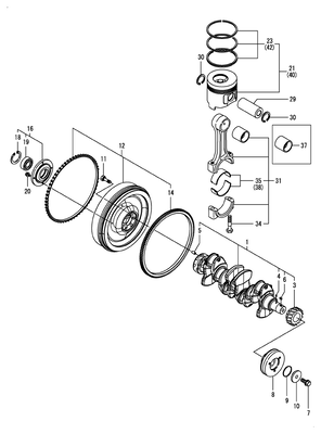 CRANKSHAFT & PISTON (4TNV98C-NSA) CRANKSHAFT & PISTON (4TNV98C-NSA)