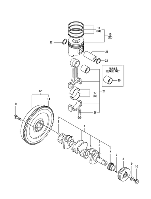 CRANKSHAFT & PISTON (4TNV84T-BGGE) CRANKSHAFT & PISTON (4TNV84T-BGGE)