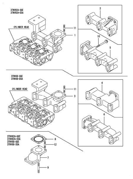 EXHAUST MANIFOLD (3TNV82A-DSA)