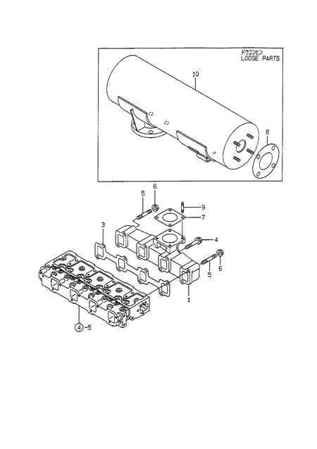 EXHAUST MANIFOLD & SILENCER (4TNE98-TB) EXHAUST MANIFOLD & SILENCER (4TNE98-TB)