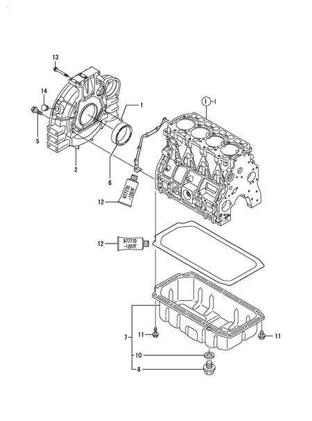 FLYWHEEL HOUSING & OIL SUMP (4TNE94-EIK)