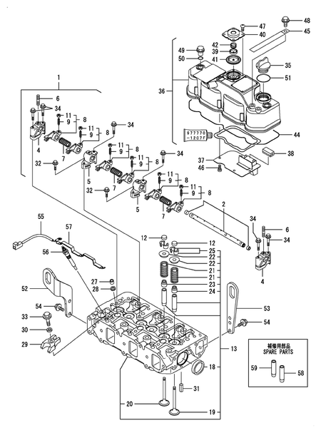 CYLINDER HEAD & BONNET (3TNV88F-EPTB1)