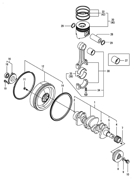 CRANKSHAFT & PISTON (4TNV86CT-DWZ)