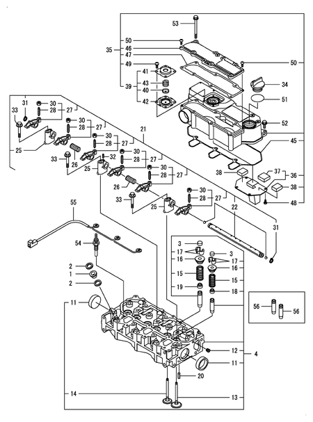 CYLINDER HEAD & BONNET (3TNV80F-NXDYA)
