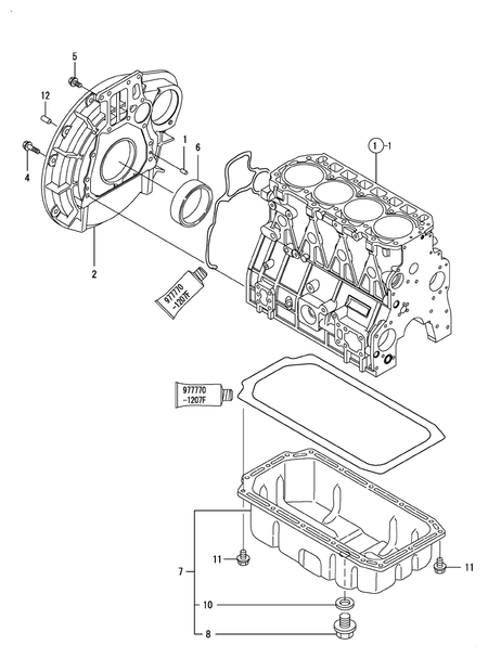 FLYWHEEL HOUSING & OIL SUMP (4TNE98-BQFLC)