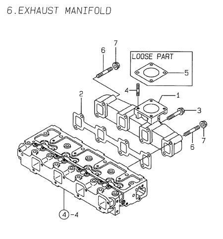 EXHAUST MANIFOLD (4TNE94-DBK) EXHAUST MANIFOLD (4TNE94-DBK)