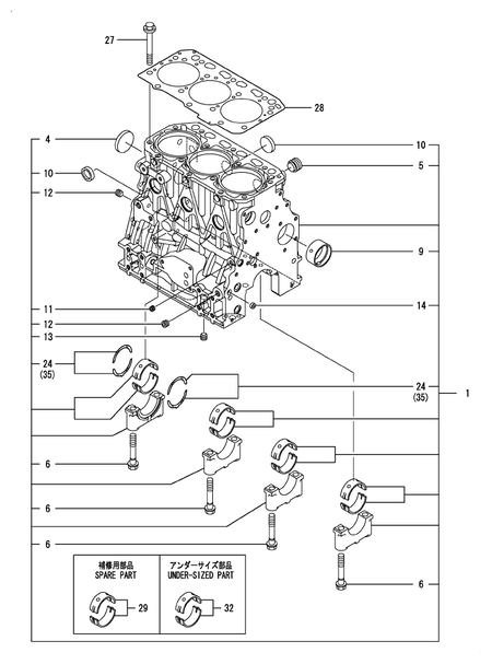 CYLINDER BLOCK (3TNV88C-DKTF)